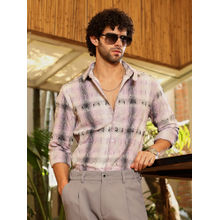 Campus Sutra Men Pink & Onyx Black Distressed-Checks Shirt