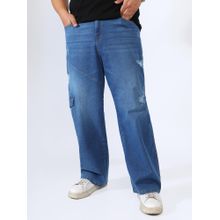 Instafab Plus Solid Denim Jeans Blue