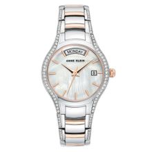 Anne Klein Rosegold Two-tone White Mother Of Pearl Watch
