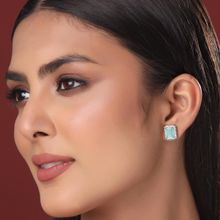 VIRAASI Elegant Turquoise Stone Ad Stud Earrings