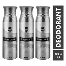 Ajmal Silver Shade Parfum Deodorant For Men - Pack Of 3