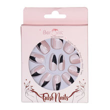 Beromt French Tip Reusable Artificial Nails (Nail Kit Included)