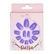 Beromt Glossy Blue Stiletto Press On Nails With Application Kit