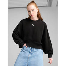 Puma Wardrobe Essentials Women's Black Oversized Crew Sweatshirt