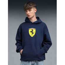 Puma Ferrari Shield Men's Navy Blue Printed Hoodie