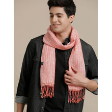 Linen Club Red Striped Pure Linen Unisex Stole