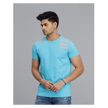 ROOKIES Men Aqua Graphic Slim Fit Cotton T-Shirt