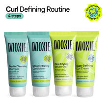Moxie Beauty Curly Travel Routine - Shampoo Conditioner Curl Cream Styling Serum Gel For Curly Hair