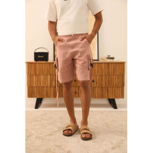 PRIMAL GRAY Dusky Pink Linen Solid Plain Shorts