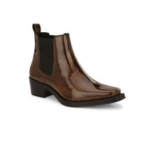 Delize Men Brown Cuban Heeled Ankle Chelsea Boots