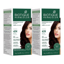 Biotique Herbcolor Hair Color 4N - Brown (Pack Of 2)