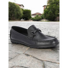 CARLO ROMANO Men Genuine Leather Casual Loafers Black