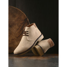 CARLO ROMANO Men Casual Leather Chukka Boots Beige