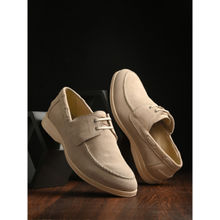 CARLO ROMANO Men Suede Leather Casual Lace-Ups Derbies Beige