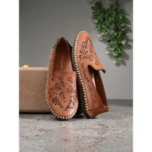 CARLO ROMANO Women Genuine Leather Textured Loafers Tan