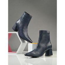 CARLO ROMANO Women Vegan Leather High Top Casual Boots Blue