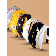 OOMPH Combo of 6 Printed Multi Color Knotted Fashion Hair Band