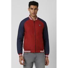 Van Heusen Men Red Solid/Plain Casual Jacket