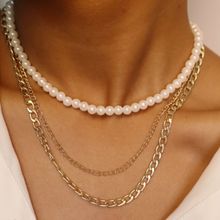 Pipa Bella by Nykaa Fashion Statement Pearl and Gold Plated Layered Link Chain Necklace