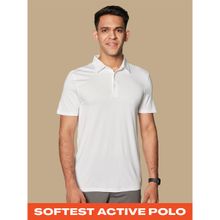 Men's Active Lite Polo Slim Fit Anti-Odour T-shirt White - GLPPQ01