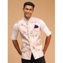 Vastramay Mens Peach Nehru Jacket