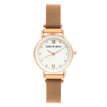 Joker & Witch Lexi Mini Rose Gold Mesh Strap White Dial Watch