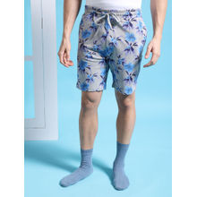 The Indian Garage Co Men Grey Regular Fit Tropical Mid-Rise Knitted Shorts