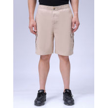 The Indian Garage Co Men Beige Relaxed Fit Solid Mid-Rise Cargo Shorts