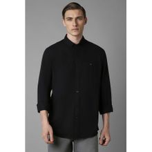 Louis Philippe Men Black Slim Fit Solid Full Sleeves Casual Shirt