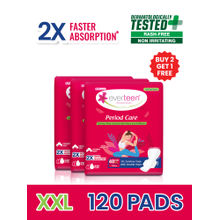Everteen 3x40 Soft XXL Sanitary Pads, Rash-Free, 2X Absorption with Double Flap - Buy 2 Get 1 Free