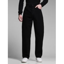 Jack & Jones Men's Black Solid Straight High Waist Jeans