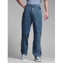 Jack & Jones Men's Blue Solid Straight High Waist Jeans