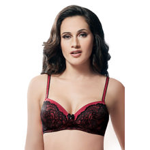 Amante Red And Black Padded Demi Cup Bra