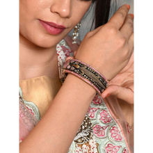 Odette Pink and Gold Faux Stone Embellished Kadas for Women