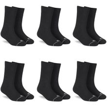 Dynamocks Men & Women Crew Length Socks, Pack Of 6 Pairs - Black (Free Size)