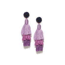 Blueberry Multicoloured Layered Tassel Earrings