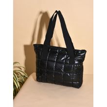 Haute Sauce Black Structured Quilted Shoulder Bag