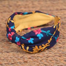 YoungWildFree Printed Wonder Hair Bands Premium Turban Hairbands For Women (Blue)(Free Size)