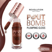 Makeup Revolution Pout Bomb Plumping Gloss Espresso Cool Nude