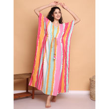 Secret Wish Multi-Color Striped Rayon Kaftan
