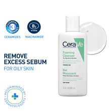 CeraVe Foaming Cleanser Face Wash For Oily Skin with Ceramides, Dermatologist Recommended