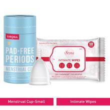 Sirona FDA Approved Reusable Menstrual Cup (Small Size) With Natural Intimate Wipes