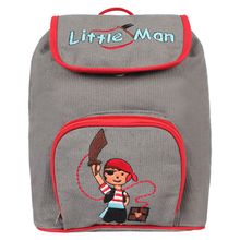 Pick Pocket Junior Grey Boy Embroidered Backpack For Boys