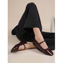 Drop Bold Brown Elegant Mary Jane Ballerinas for Women