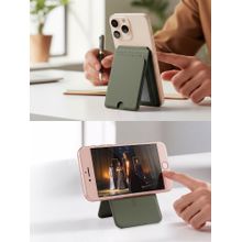 EUME MagVault Magsafe Stand with Magnetic Ring Slim Card Holder - Olive Green