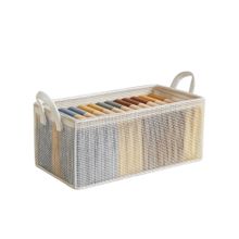 Awestuffs Wardrobe PVC Storage Organiser Transparent Drawer Clothes Organiser with Steel Frame