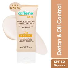 MCaffeine Detan & Oil Control Sunscreen SPF 50 PA++++ With Coffee, Uv Protection, No White Cast