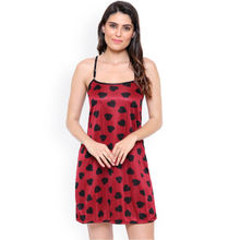 Secret Wish Women's Satin Wine_Red Babydoll Nightwear (Free Size)