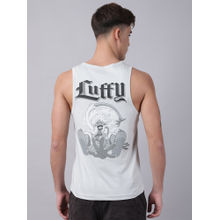 Free Authority Men Official One Piece Anime Printed Pure Cotton Grey Tank Top