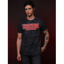 Free Authority Men Official Stranger Things Graphic Cotton Grey T-Shirt